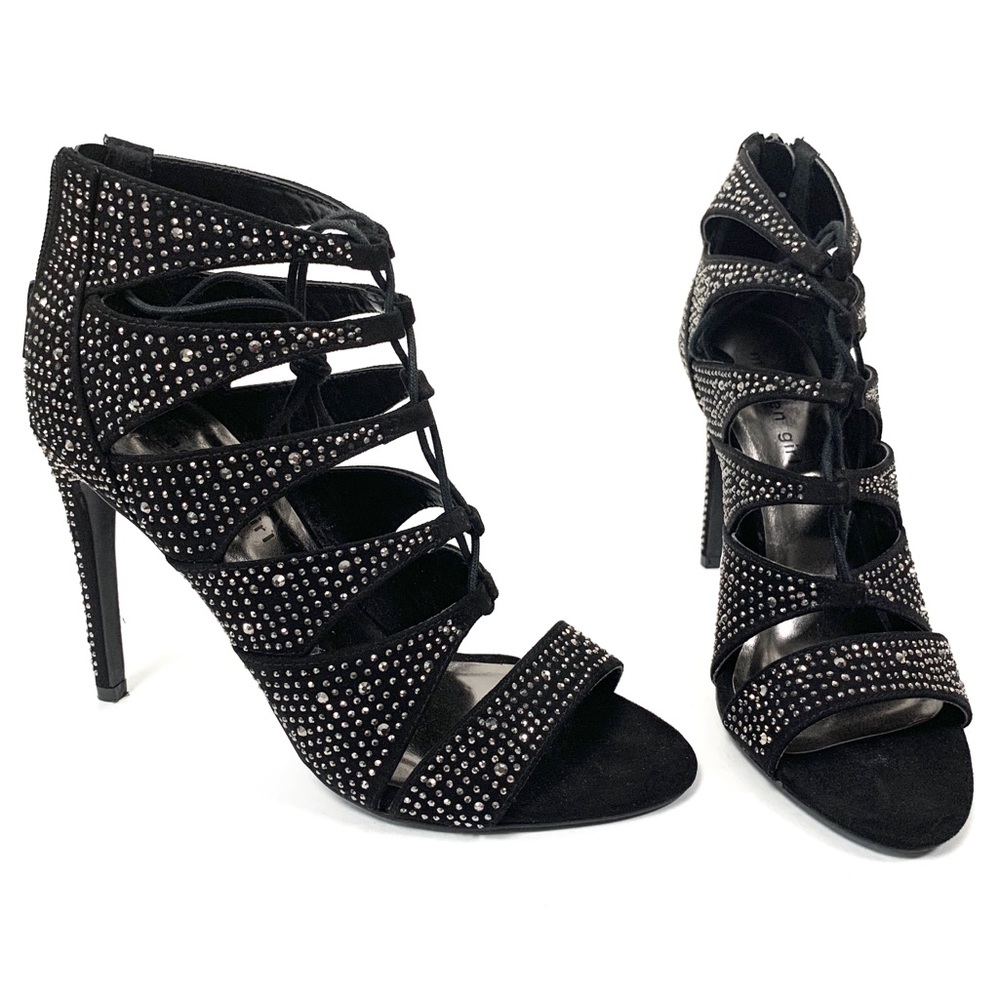 Steve Madden Dacey-R Rhinestone Heels Black Size 9